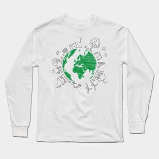 Sketchy earth day Long Sleeve T-Shirt